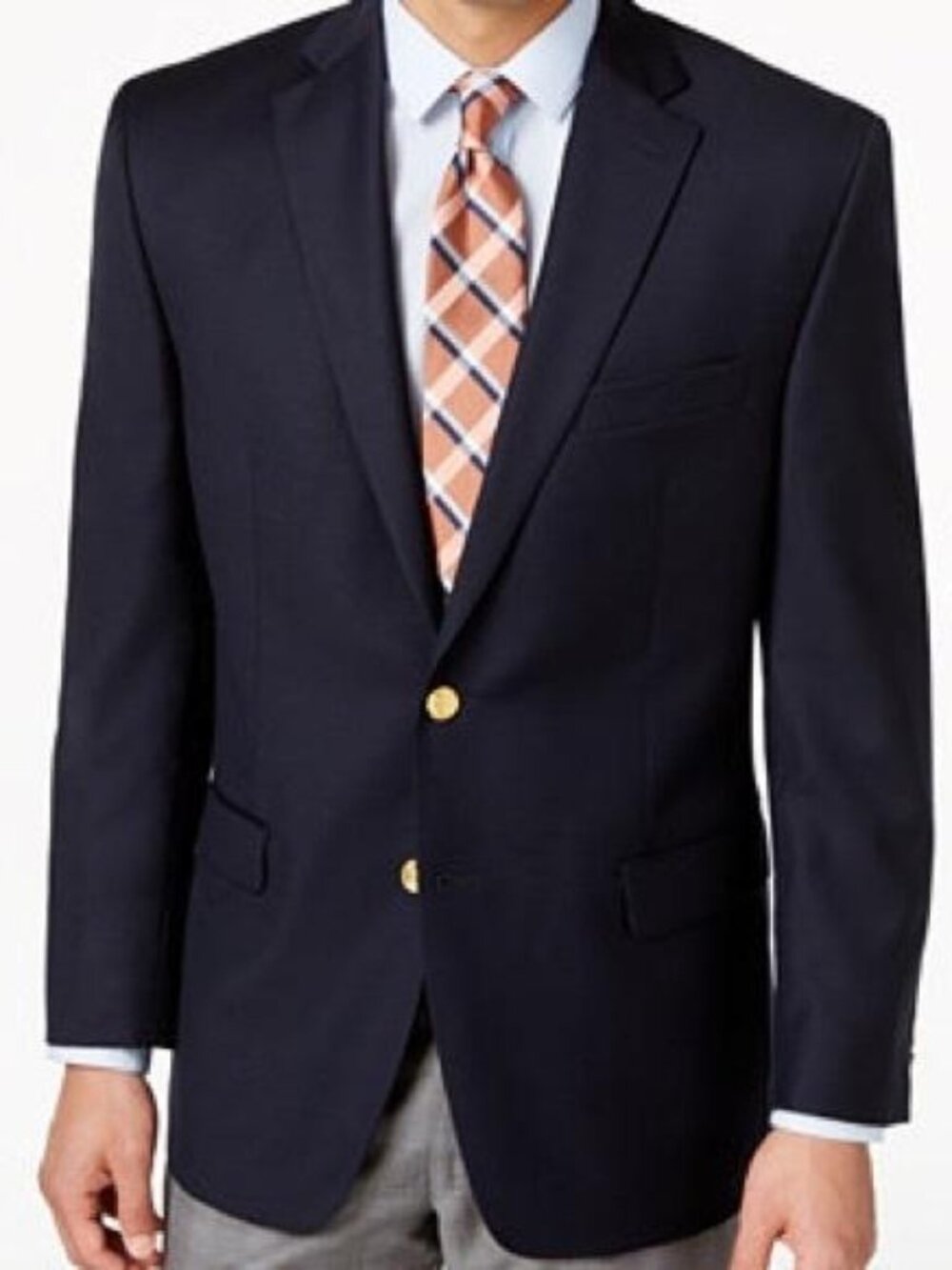 Lauren Ralph Lauren Navy Blue Wool Blazer Gold Buttons - size 48R